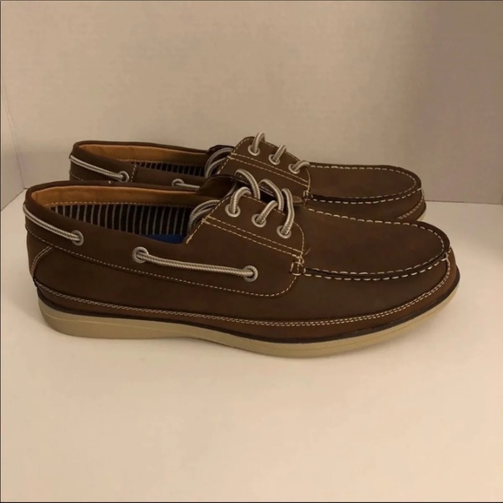 David Stone Shoes Mens Size 9.5 EEE Loafer Boat Slip‎ On Brown